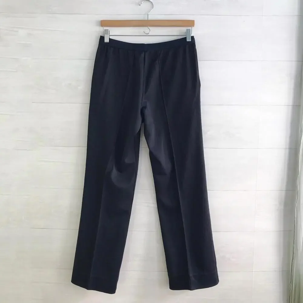 Vintage Fila 1977 - Navy blue pull on stretch creased pants 70s, sz 32 US